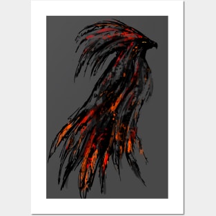 Phoenix and Ashes - Burning Feathers Posters and Art